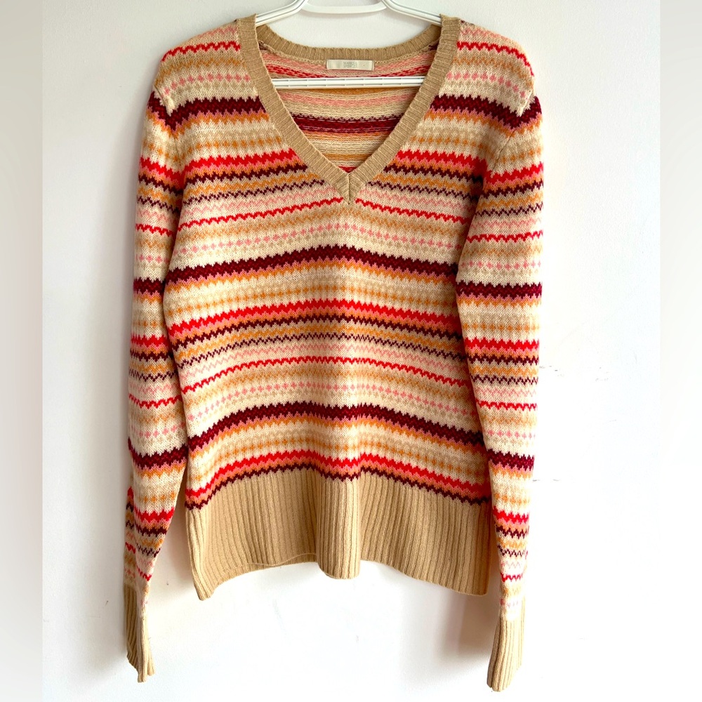 Marks and Spencer pure wool V neck sweater Made in Hong Kong Large.office Siren